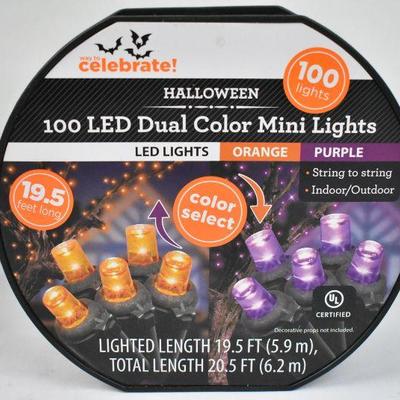 2 Packages of Halloween Lights, 19.5 Feet, LED Mini String Lights - New