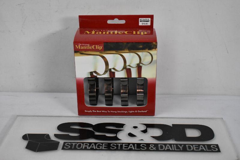 Mantle Clips Set of 4, Oil Rubbed Bronze Finish. Stockings, Garland