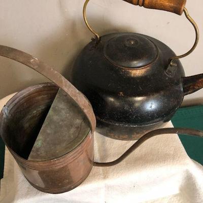 Lot #23 Real Copper Tea pot & Water can