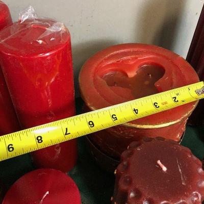 Lot #75 Red Reindeer Candle Plus many other red / marron candles