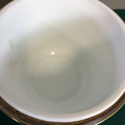 Lot #79 Silver Ice Bucket with milk glass interior
