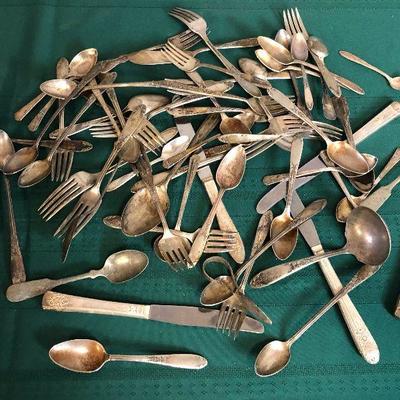 Lot #98 Giant lot of silver plate Silverware