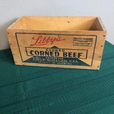 Lot #212 Libby's cooked corn beef crate 