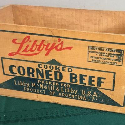 Lot #212 Libby's cooked corn beef crate 