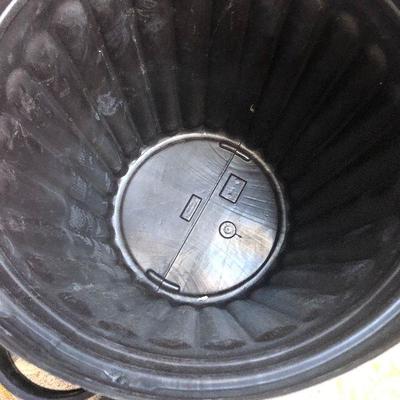 Lot #217 3 Garbage Plastic Can Black