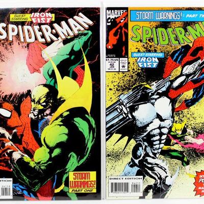 SPIDER-MAN #41 #42 Iron Fist Storm Warnings Part One & Two 1993 Marvel Comics NM
