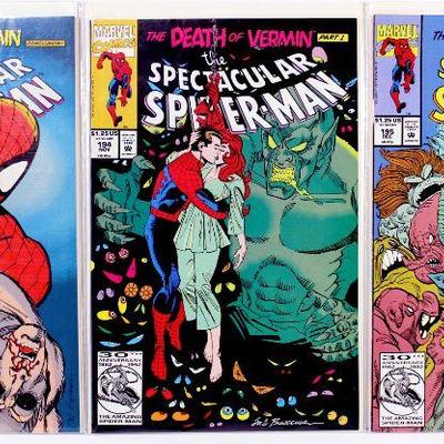 SPECTACULAR SPIDER-MAN #194 195 196 Death of Vermin Part 1-3 Complete 1992 Marvel Comics
