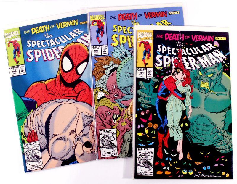 SPECTACULAR SPIDER-MAN #194 195 196 Death of Vermin Part 1-3 Complete 1992  Marvel Comics | EstateSales.org