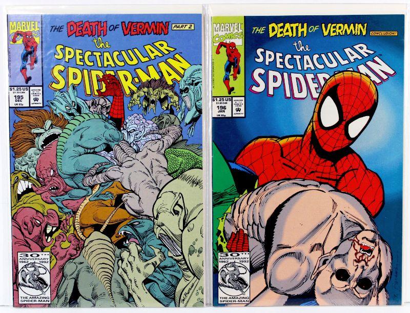 SPECTACULAR SPIDER-MAN #194 195 196 Death of Vermin Part 1-3 Complete 1992  Marvel Comics | EstateSales.org