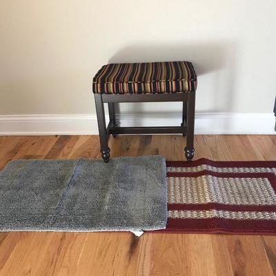Lot 13 - Vanity Stool and Non-Slip Rugs 