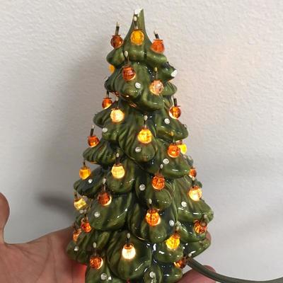 Lot 155 - Four Vintage Lighted Ceramic Trees