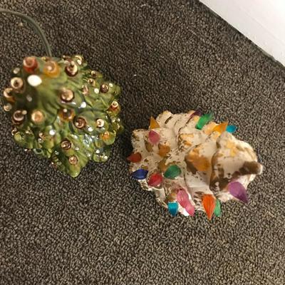 Lot 155 - Four Vintage Lighted Ceramic Trees
