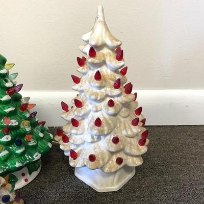 Lot 155 - Four Vintage Lighted Ceramic Trees