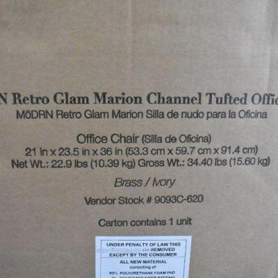 MoDRN Glam Marion Office Chair, Ivory - Chair Discolored, New, Walmart $100