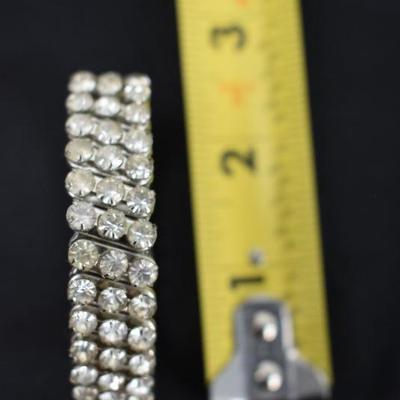 2 Piece Costume Jewelry: Necklace & Bracelet, Rhinestone - Vintage