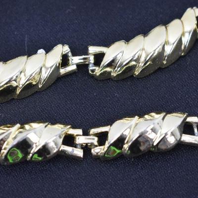 4 Piece Costume Jewelry: Necklace, Clip-On Earrings, Bracelets - Vintage "Coro"