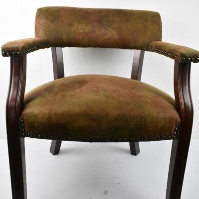 Brown Chair with Arms & Cherry Wood