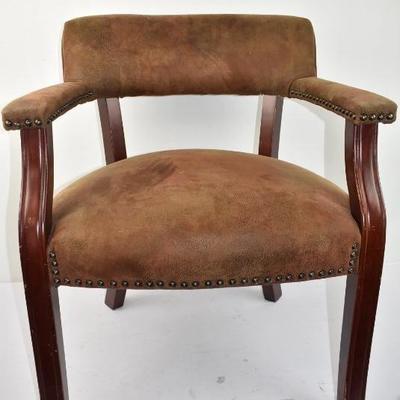 Brown Chair with Arms & Cherry Wood