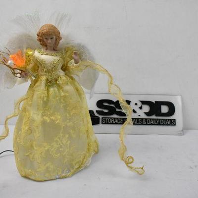 Yellow Angel Light-Up Tree Topper, Works