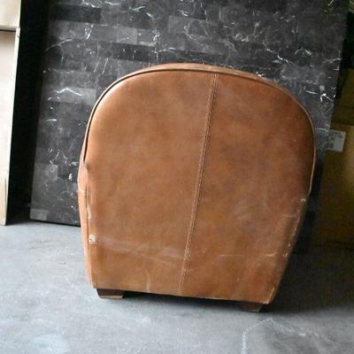 Brown Chair, Leather, Needs Cleaning, Minor Repairs & Leather Conditioner