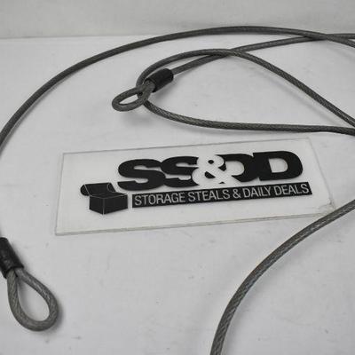 Braided Steel Cable with Looped Ends and Vinyl Cover: 3/8