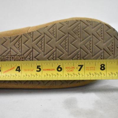 Kids Brown Moccasin Slippers by Minnetonka 7.5