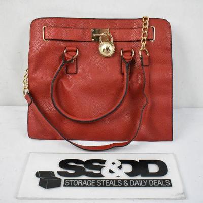 Red Purse, Michael Kors, Pebbled Leather Look (Could Not Verify Genuine)