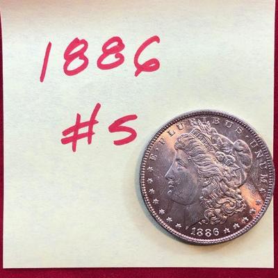 Lot #5- 1886 Morgan Silver Dollar