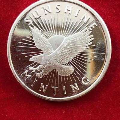 Lot #10- 2 Sunshine Mint .999 1 Ounce silver Bullion Coins Uncirculated 
