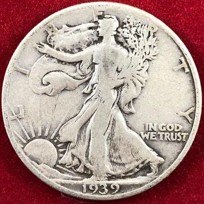 Lot #25 1939 Walking Liberty Half Dollar 90% Silver 