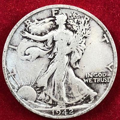 Lot #28- 1942 S  Walking Liberty Half Dollar 90% Silver 
