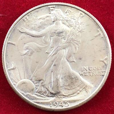 Lot #30- 1945 D Walking Liberty Half Dollar 90% Silver 