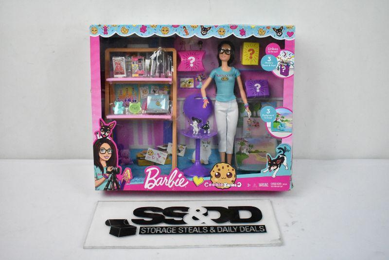 CookieSwirlC Barbie Doll and Accessories Blue Bear New EstateSales