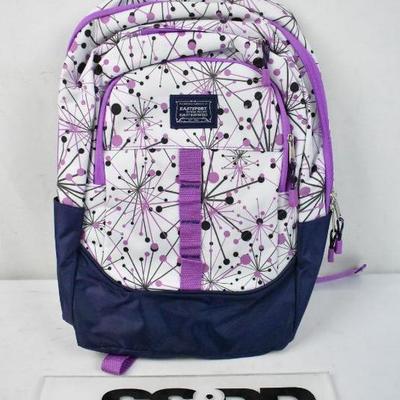 Eastsport Multi-Purpose Access School Backpack, Purple & Pink Starbursts - New