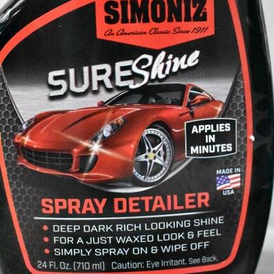 3 Piece Car Detailing: Simoniz SureShine Detailer Bottles & Compressed Gas - New