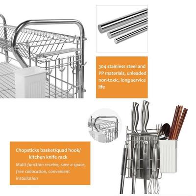 3-Tier Dish Draining Rack, Stainless Steel Adj, Large - New, Open Box, Complete
