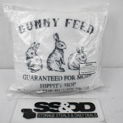 Bunny Feed Decorative Pillow 18