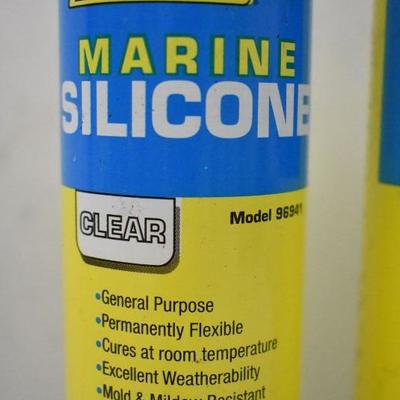 Marine Silicone, Clear, 3 Bottles 10.1 oz each - New