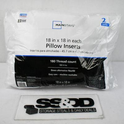 2 Pack of Pillow Inserts, 18