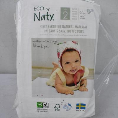 Size 2 Diapers, Eco by Naty, 33 Diaper Count - New