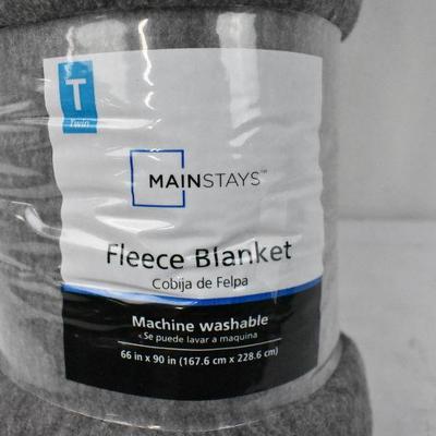 Twin Fleece Blanket, Gray by Mainstays - New