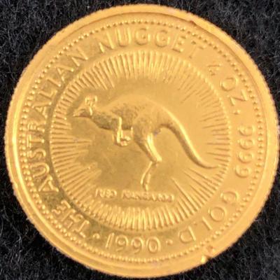 Lot # 1 Australia 1/4 Ounce Gold Coin .999 pure Kangaroo 