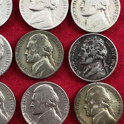 Lot #40- 12 Pre 1960 Jefferson Nickels 