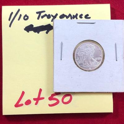 Lot #50 Golden State Mint 1/10 Ounce Silver Coin .999
