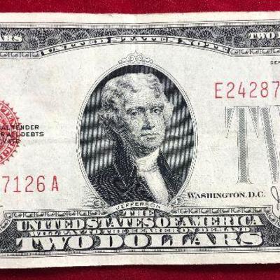 Lot #57- $2 United States Note  Red Seal Series of 1928 G 