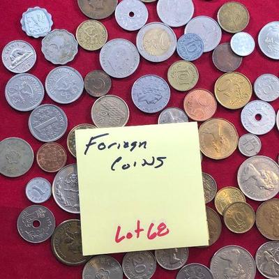 Lot #68- Large lot of Various Foreign Coins