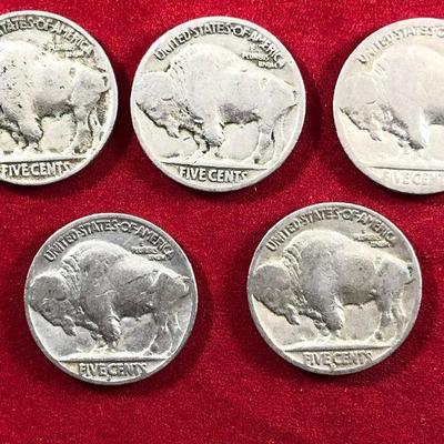 Lot #74- Five (5) Buffalo Nickels