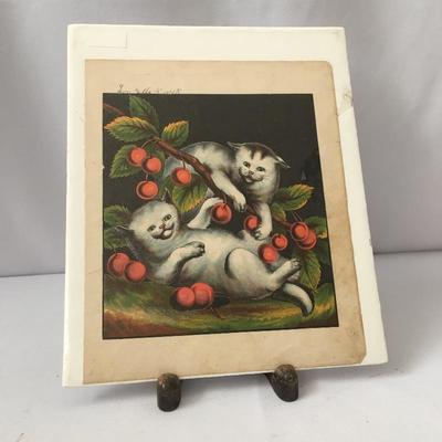 Lot 105 - Vintage Cat Artwork