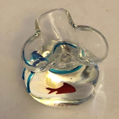 Lot 117- Signed Oggetti fish colored glass