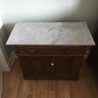 Lot 122 - Antique Marble Top Cabinet